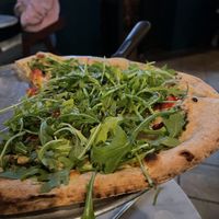 Vegan pizza with vegan cheese  at La Ó in San Juan