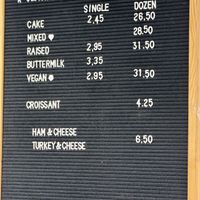 Menu  at Primo's Donuts in Los Angeles