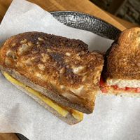 Vegan cheese and tomato toast!  at Pretty&Pip in Cirencester