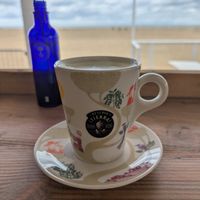 Oat matcha latte at Beach Terrace Tea Room in Great Yarmouth
