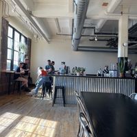 Indoor seating at Fuego Coffee Roasters in Rochester