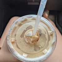 Oat milk Latte with cinnamon and agave at Fuego Coffee Roasters in Rochester