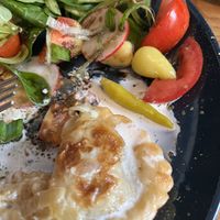 Polish dumplings were deliciously moist  at BABA Handmade Cafe in Leipzig