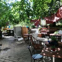 Backyard at BABA Handmade Cafe in Leipzig