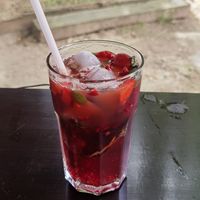 Hausgemachte Limo mit roten Früchten für 3,50 Euro at BABA Handmade Cafe in Leipzig