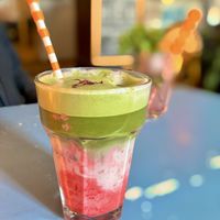 Erdbeer Matcha 🍵  at BABA Handmade Cafe in Leipzig