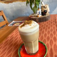 Pistacho latte at BABA Handmade Cafe in Leipzig