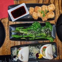 Salt and pepper tofu, brocolli and tofu bao buns at Spring Street Social in Bondi Junction