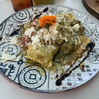 Fantastic ravioli, optionally fully vegan (with vegan cheese)  at Organic in Mallorca