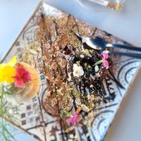 Home made ice cream and vegan lava cake at Organic in Mallorca