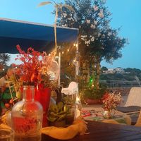 Decorations (shoes made as planters) at Organic in Mallorca