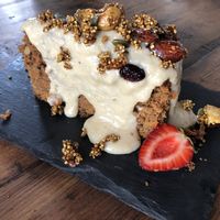 Carrot cake with cashew frosting  at Esquina in Lanzarote