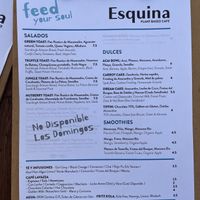 Sunday Menu at Esquina in Lanzarote