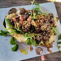 Hummus mushroom bread at Esquina in Lanzarote