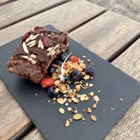 Vegan chocolate cake with biscuits   at Esquina in Lanzarote