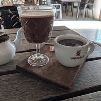 My oat milk hot chocolate ☺️ yummy ☺️ at Esquina in Lanzarote