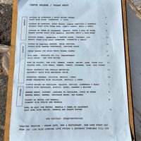 Menu at Esquina in Lanzarote