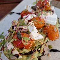 Tostada avocado at Esquina in Lanzarote