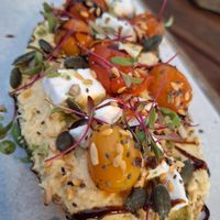 Tostada humus at Esquina in Lanzarote