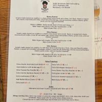 Menu at Little Shop of Ramen in Mariposa