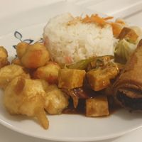 Fried tofu, szechuan tofu, egg roll at Yan Yan in Haifa