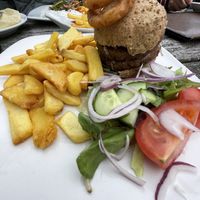 Vegan cheese burger at The White Horse in Ventnor