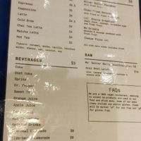 Drinks menu at Mo' Brunch + Brews in Houston
