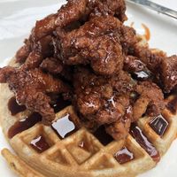 I’m a sucker for seitan and waffles at Mo' Brunch + Brews in Houston