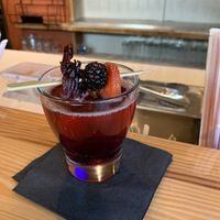 Hibiscus Mimosa, yummy! at Mo' Brunch + Brews in Houston