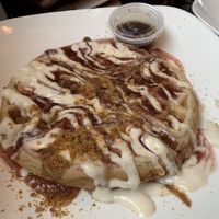 Strawberry cheesecake waffle.  All of these dishes were exceptional and well worth our drive! #Veganuary at Mo' Brunch + Brews in Houston