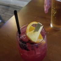 Purple Rain cocktail so pretty! at Mo' Brunch + Brews in Houston