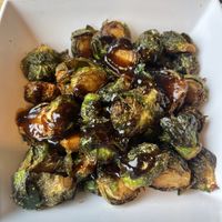 Very tasty brussels sprout with fig glaze  at Mo' Brunch + Brews in Houston