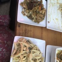 Lump crab alfredo and lump crab gumbo  at Mo' Brunch + Brews in Houston