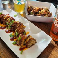 Boudain Sushi Roll & Brussel Sprouts at Mo' Brunch + Brews in Houston