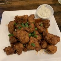 Hot Honey cauliflower wings. Not too hot, great flavor    at Mo' Brunch + Brews in Houston