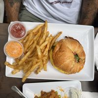 Croissant sandwich  at Mo' Brunch + Brews in Houston