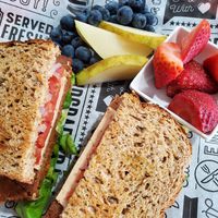 The Italian with a side of fruit at Wicked BOLD Vegan Kitchen in Flower Mound