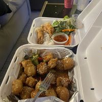 Sesame tofu and vegan egg rolls  at Golden Saigon in Aurora