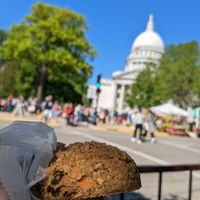 Carrot raisin scone from Chris & Lorries bakeshop at Dane County Farmers' Market in Madison