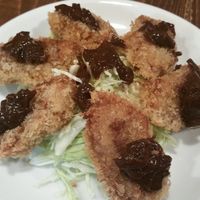 batter-fried soy with plum jelly at Point in Tokyo