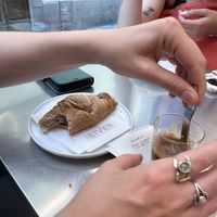 Vegan croissant w/ espressoo  at Coffee O'Clock in Arezzo