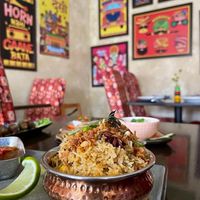 dinner at Namaste India restaurant, one Pot Biryani at Revado Hotel in Norwich
