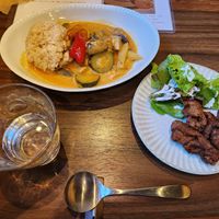 Coconut curry and soy chikin
 at Yasai Cafe Kukuri in Tokyo