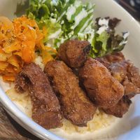 fried soy meat at Yasai Cafe Kukuri in Tokyo