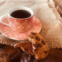 Vegan chocolate chip cookies with cupa local brew  at Buddha Belly Cookies in Denpasar