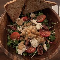 Hummus salad—very delicious  at Eat Drink Vegan in Busan