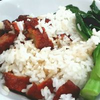Char siew rice at Neu Vegetarian Restaurant in Selangor