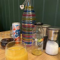 Karma cola and apple & mango juicee  at Pinch in South West London