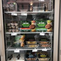 A whole freezer of vegan options  at Public Market Cafe in Wheeling