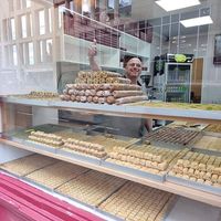 Outside looking in at Levant Sweets in Edinburgh